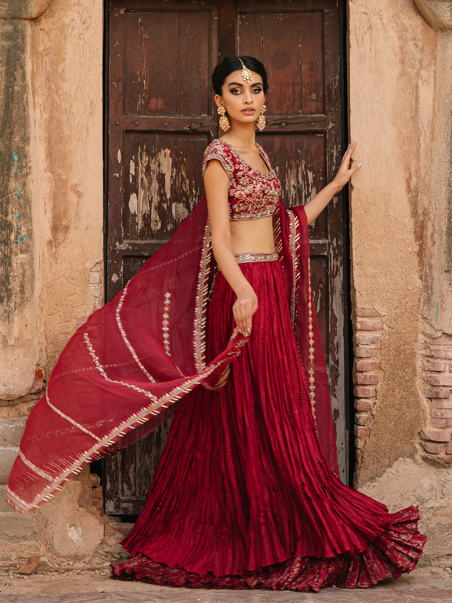 Pink Beautiful Zari And Embroidery Party Wear Lehenga Choli