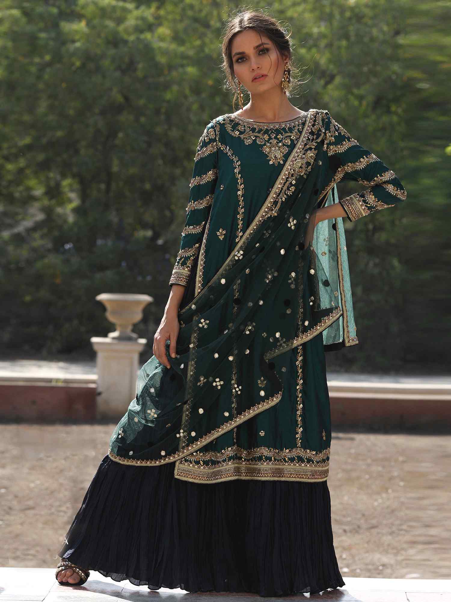 SIDE SLIT & DRAPED DUPATTA