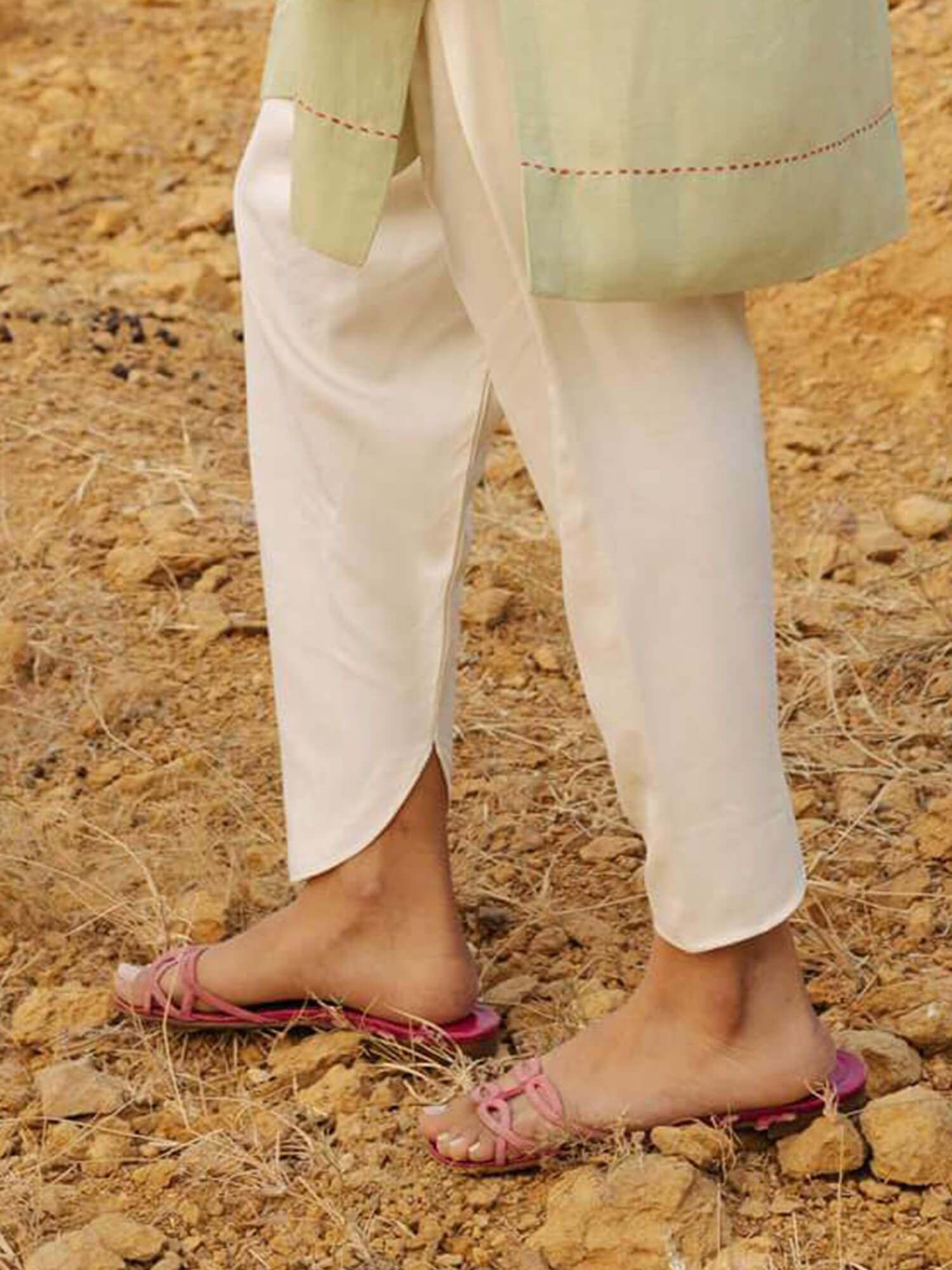 Buy Beige Kurta Chikan And Pant Cotton Water Color Sege & - Set Of 2 For  Women by Pants and Pajamas Online at Aza Fashions.